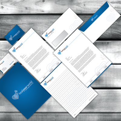 Stationery Set Design for 'Heal Your World'.